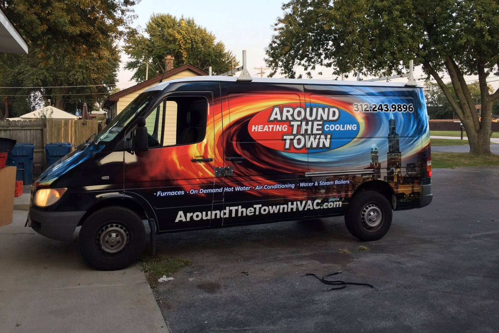 Around the Town HVAC service van in Oak Forest