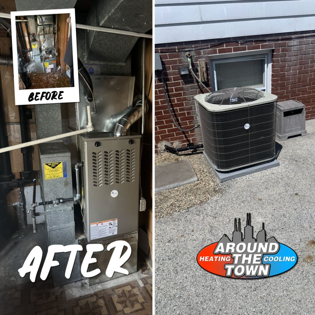 before and after furnace install