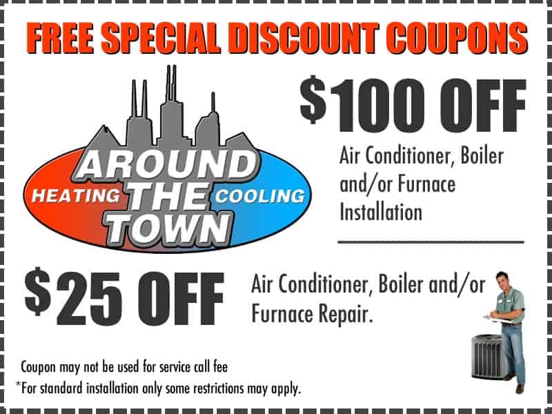 email discount coupon HVAC financing Chicago Around the Town